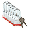 Laminated Steel Padlocks - Key retaining, Red, KD - Keyed Differently, Steel, 38.10 mm, 6 Piece / Box